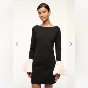 Staud Hawthorne Dress Black Ivory